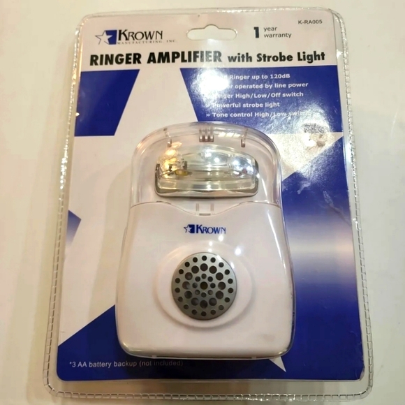 Krown Ringer Amplifier with Strobe Light K-RA005 for Telephone- Brand New - Picture 1 of 10